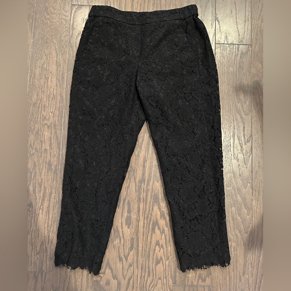 J.Crew Black Lace Straight Leg Pants - Size 4